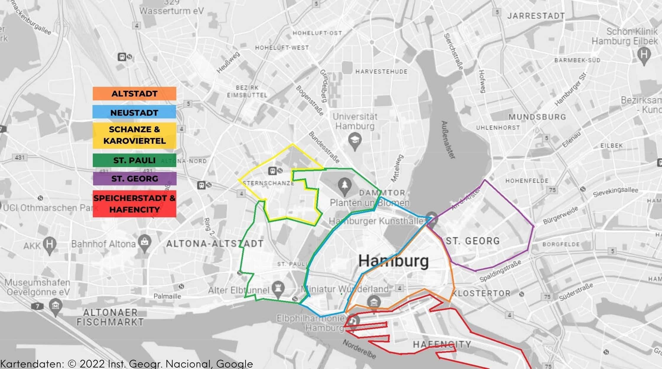 Hamburg Stadtteile Karte